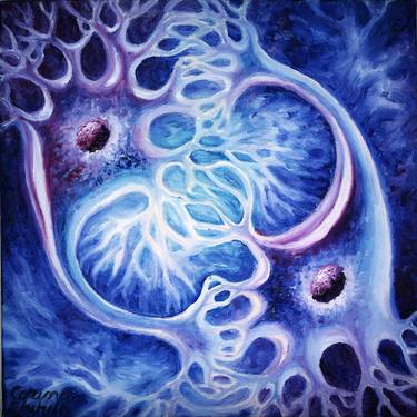 Neurons oil on canvas painting thumb