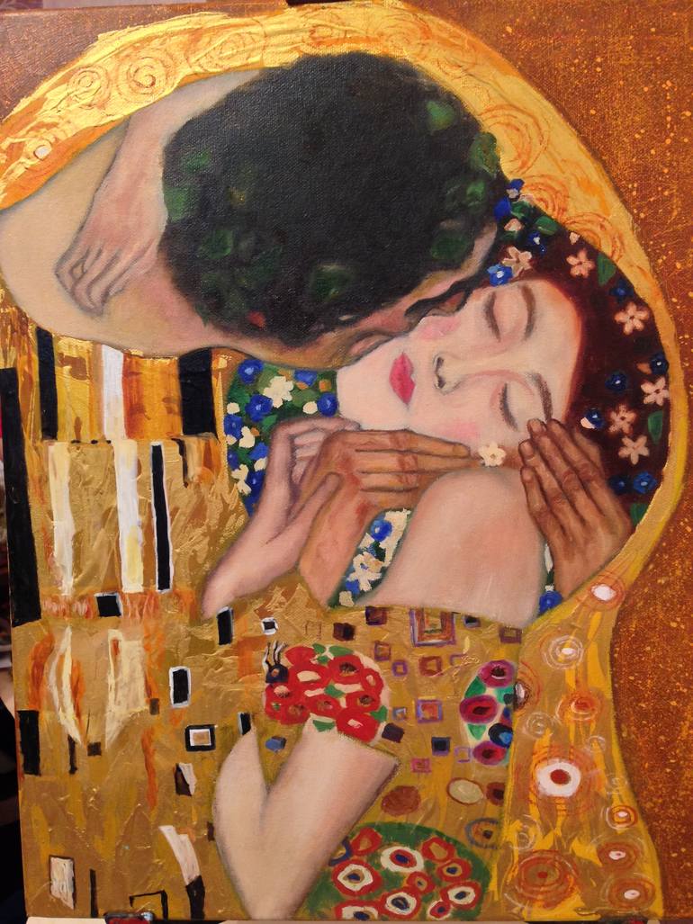 The Kiss , in the honor of Klimt Painting by Gunel Rzayeva | Saatchi Art