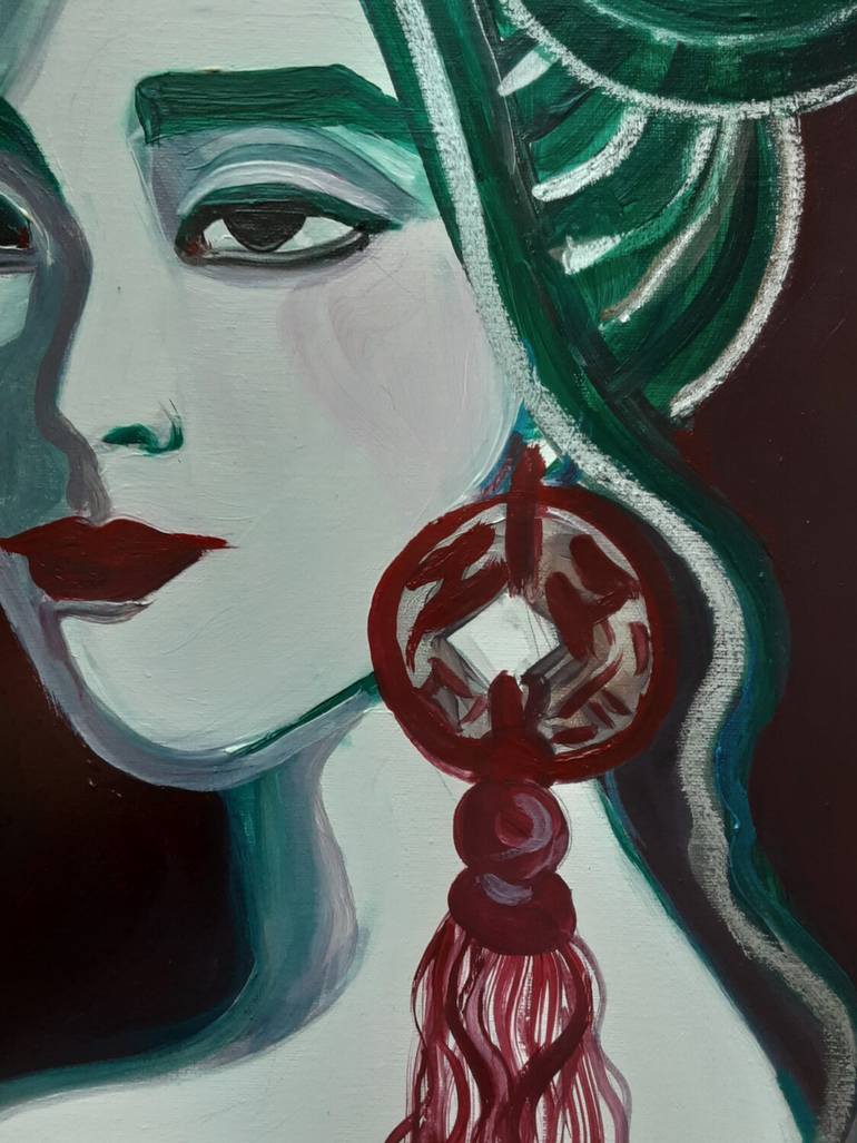 Original Figurative Women Painting by Zigou Beni