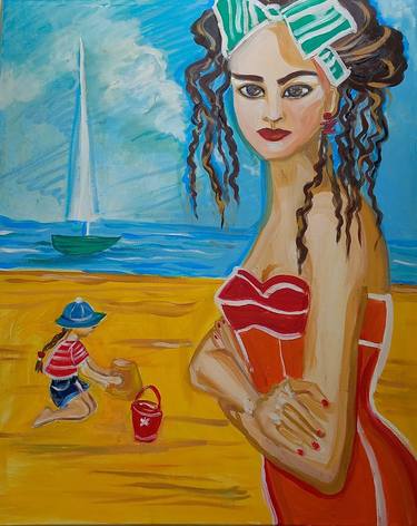 Original Contemporary Beach Paintings by Zigou Beni
