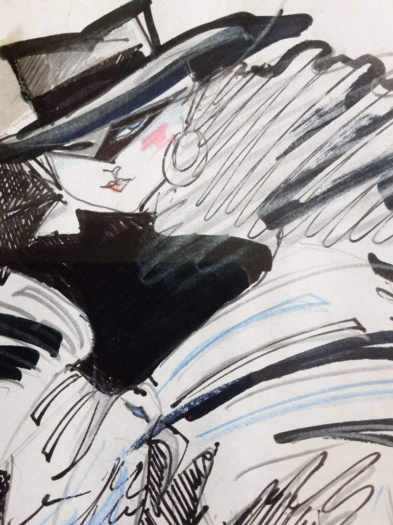 Original Figurative Women Drawing by Zigou Beni