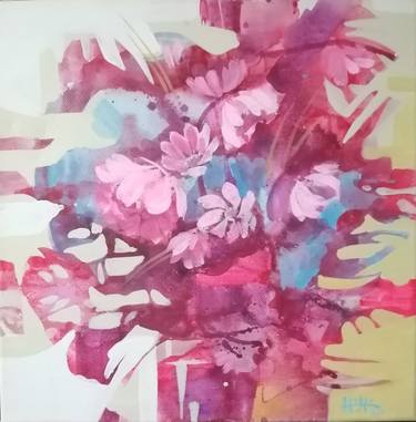 Original Abstract Expressionism Botanic Painting by HELGA Hesse