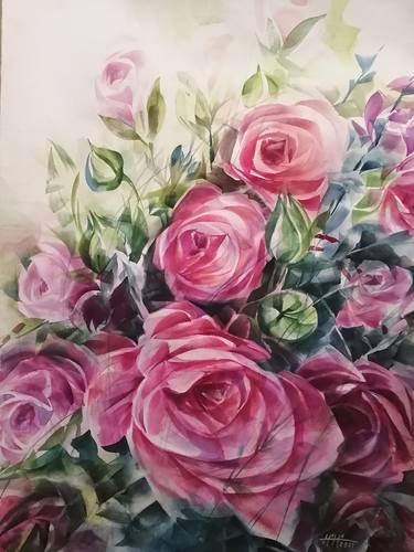 Original Expressionism Floral Paintings by HELGA Hesse