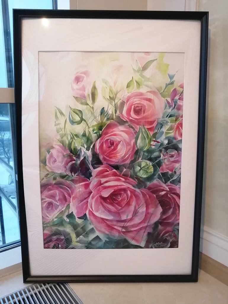 Original Expressionism Floral Painting by HELGA Hesse