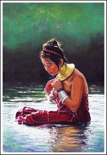 A Padaung Girl Bathing thumb