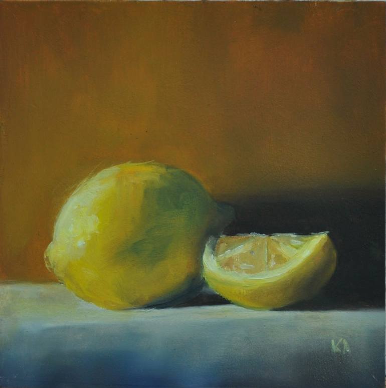 Lemon And Wedge On White Cloth Currently On Exhibit