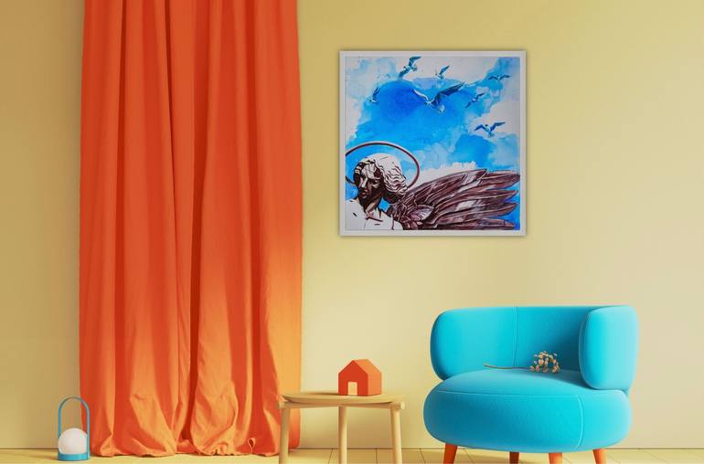 Original Art Deco Classical Mythology Painting by Svetlana Catif-Filonova