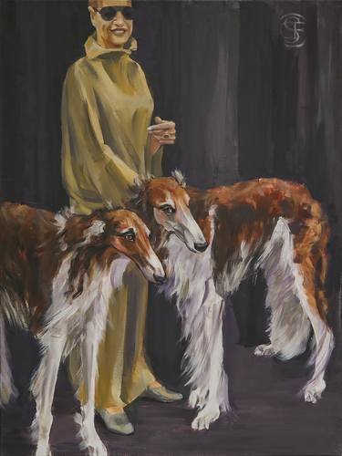 Original Figurative Dogs Paintings by Svetlana Catif-Filonova