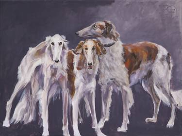 Print of Dogs Paintings by Svetlana Catif-Filonova