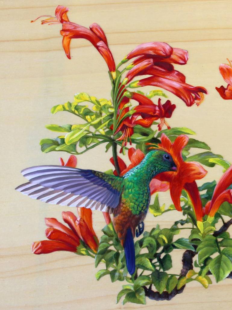 Original Art Deco Botanic Painting by Javier Ramos Julián
