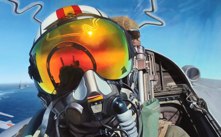 Original Photorealism Transportation Painting by Javier Ramos Julián