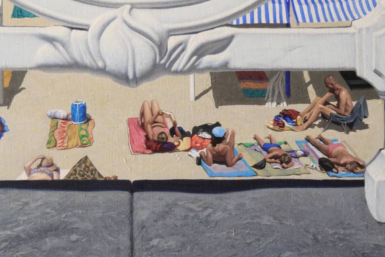 Original Figurative Beach Painting by Javier Ramos Julián