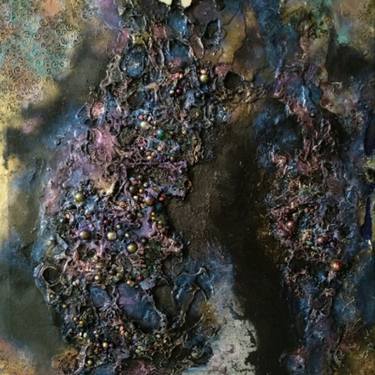Original Abstract Expressionism Abstract Collage by Lynda R Stevens