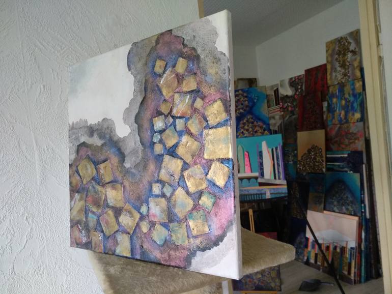 Original Abstract Expressionism Abstract Collage by Lynda R Stevens