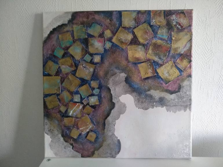 Original Abstract Expressionism Abstract Collage by Lynda R Stevens