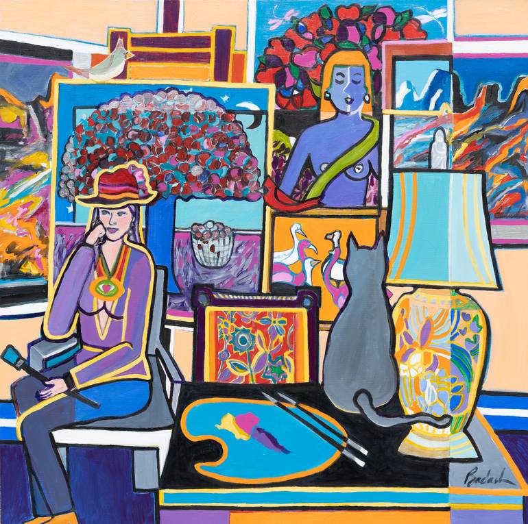 Original Abstract Women Painting by Sandi Badash