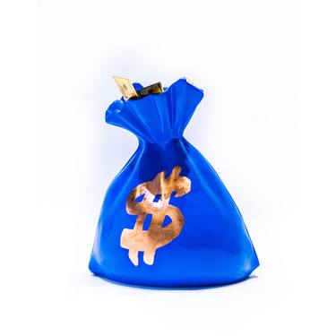 Money bag sculpture-Blue thumb