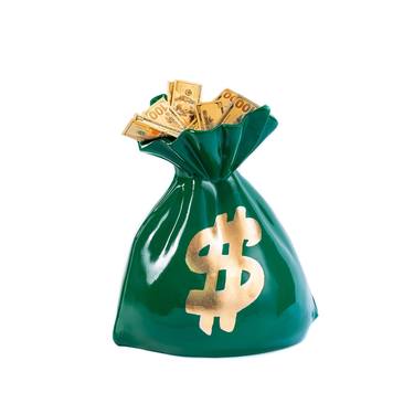 MONEY BAG SCULPTURE- GREEN thumb