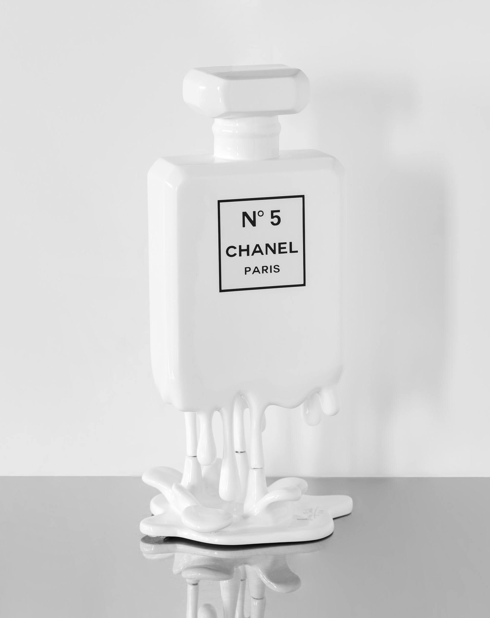 Chanel No 5 Drip white Sculpture by Sanuj Birla