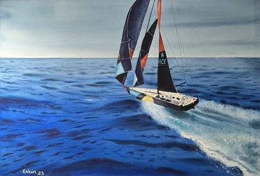 Print of Impressionism Sailboat Paintings by Erkin Yılmaz