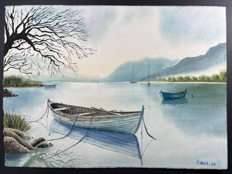 Original Impressionism Seascape Painting by Erkin Yılmaz