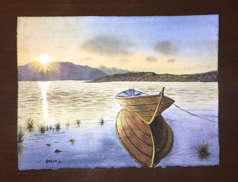 Original Boat Painting by Erkin Yılmaz