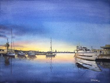 Print of Realism Yacht Paintings by Erkin Yılmaz