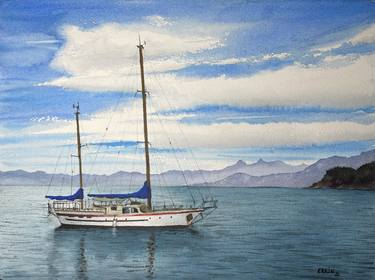 Original Realism Sailboat Paintings by Erkin Yılmaz