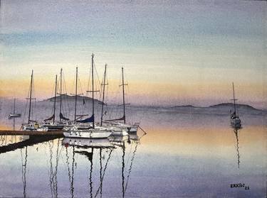 Print of Sailboat Paintings by Erkin Yılmaz