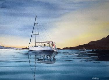 Print of Realism Sailboat Paintings by Erkin Yılmaz