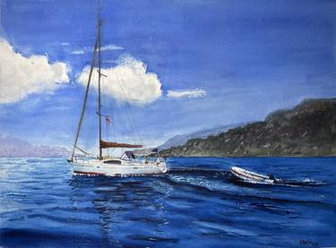 Original Realism Sailboat Paintings by Erkin Yılmaz
