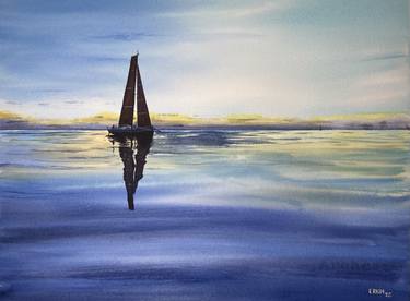 Original Impressionism Sailboat Paintings by Erkin Yılmaz