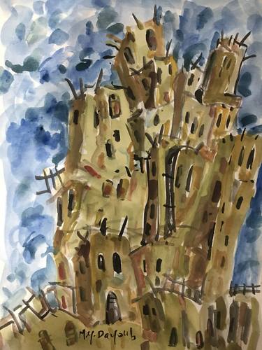 Print of Abstract Expressionism Architecture Paintings by Mohamad Dayoub