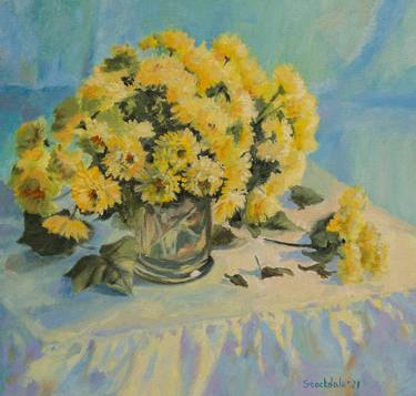 Original Fine Art Floral Paintings by Maria Stockdale