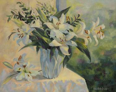 Original Fine Art Floral Paintings by Maria Stockdale