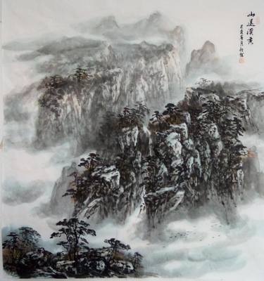 Original Landscape Drawings by Feilong Hu