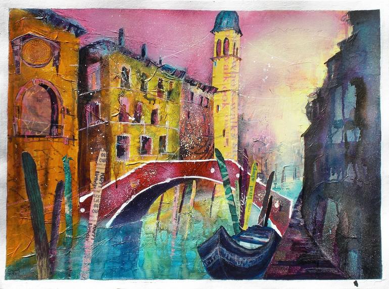 Original Expressionism Cities Painting by Conny Lehmann