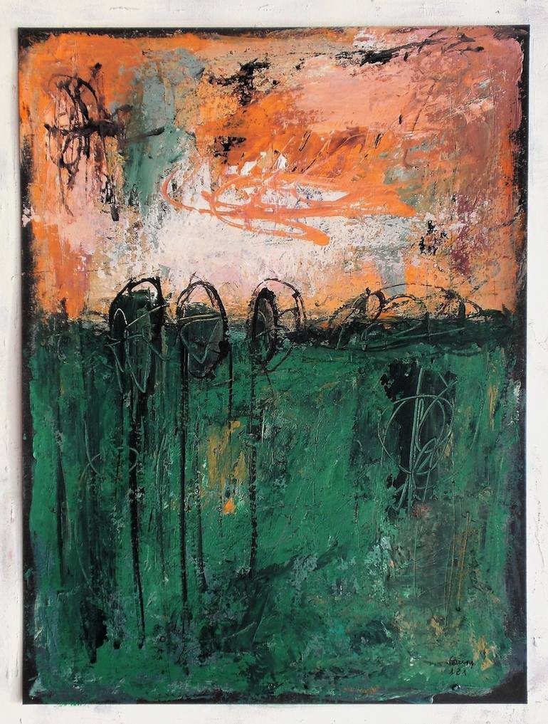 Original Abstract Expressionism Abstract Painting by Conny Lehmann