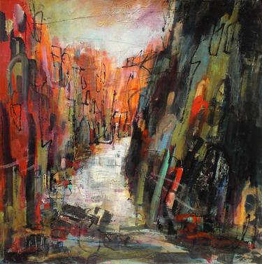 Original Abstract Cities Paintings by Conny Lehmann