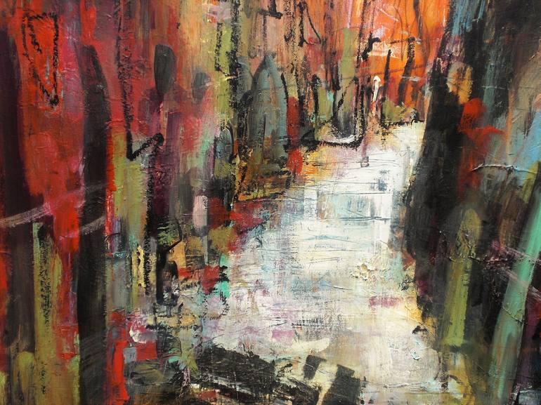 Original Abstract Cities Painting by Conny Lehmann