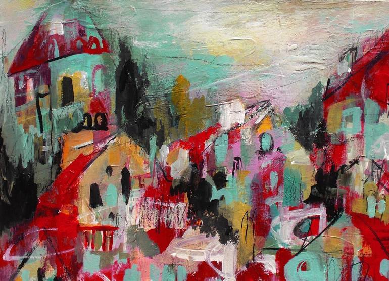 Original Contemporary Cities Painting by Conny Lehmann