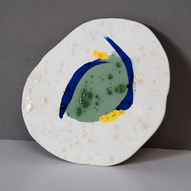 Ceramic Abstract White/Green/Blue/Yellow thumb