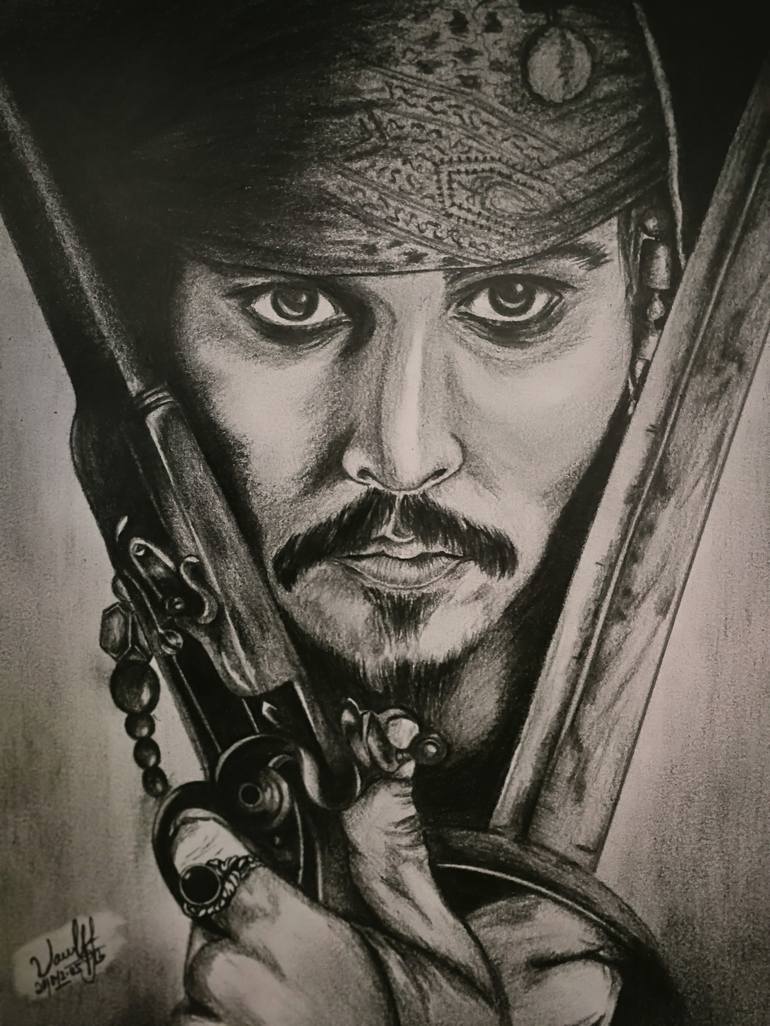 Captain Jack Sparrow Drawing by Nicole Waves | Saatchi Art