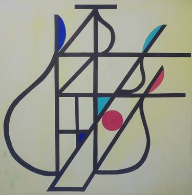 Original Abstract Expressionism Geometric Painting by Ravi Vishwakarma
