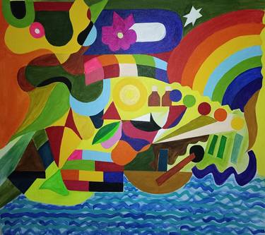 Original Abstract Expressionism Abstract Painting by Ravi Vishwakarma