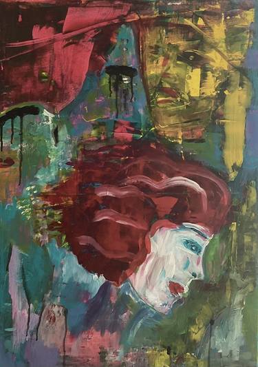 Original Abstract Expressionism Portrait Paintings by Maria Hrabinska
