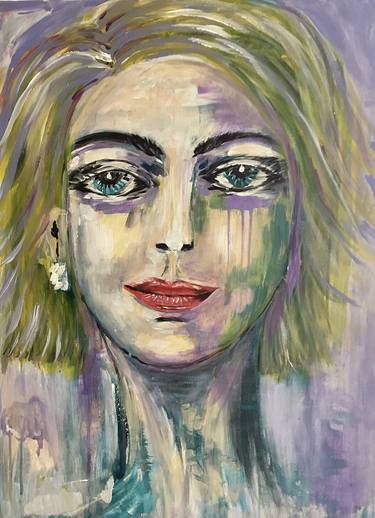 Print of Abstract Expressionism Portrait Paintings by Maria Hrabinska