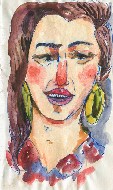 Original Expressionism Portrait Mixed Media by Varvara Kurakina