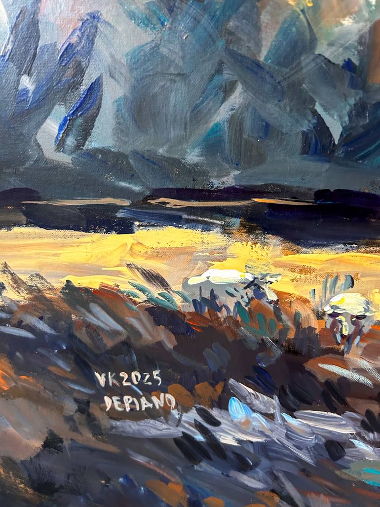Original Expressionism Landscape Painting by Varvara Kurakina