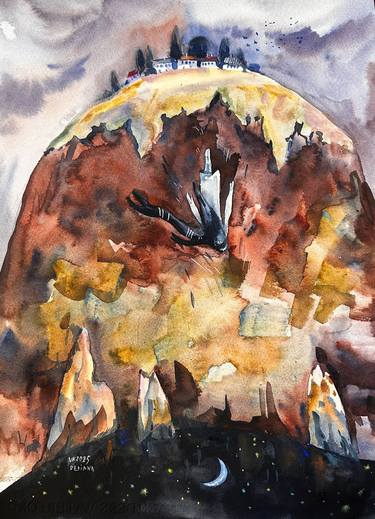 Original Expressionism Fantasy Painting by Varvara Kurakina